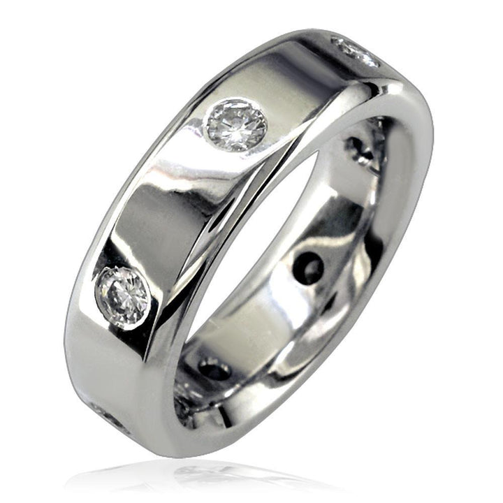 Wedding Band with Diamonds E/W-K00164W