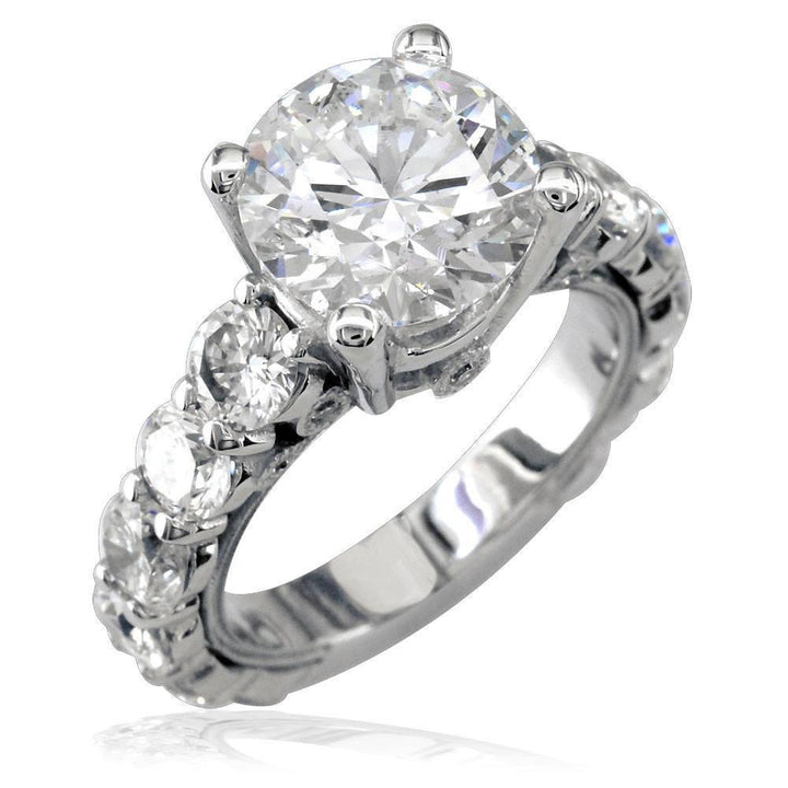 Diamond Engagement Ring Setting in 18K White Gold, 2.80CT