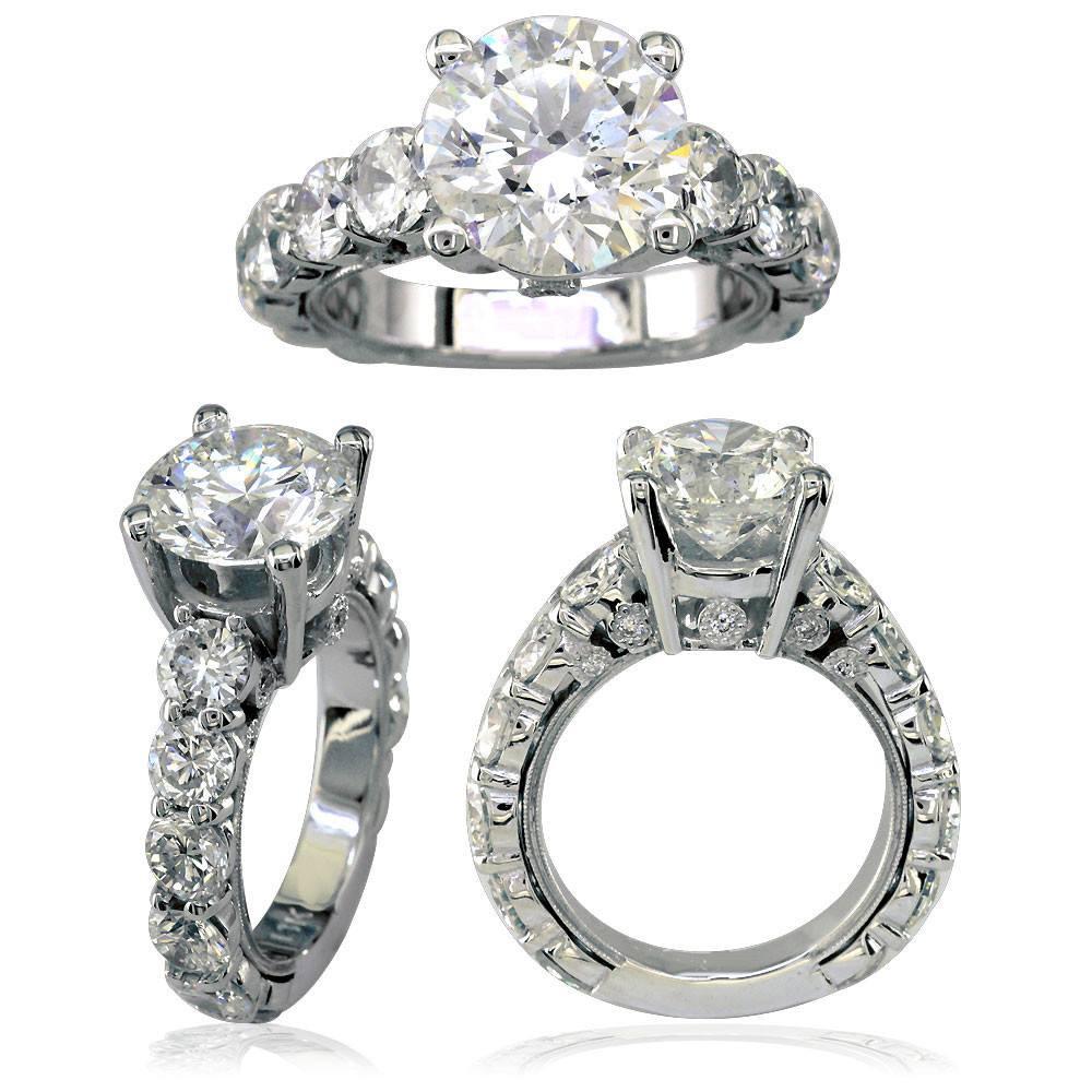 Diamond Engagement Ring Setting in 18K White Gold, 2.80CT
