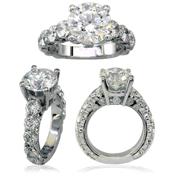 Diamond Engagement Ring Setting in 18K White Gold, 2.80CT