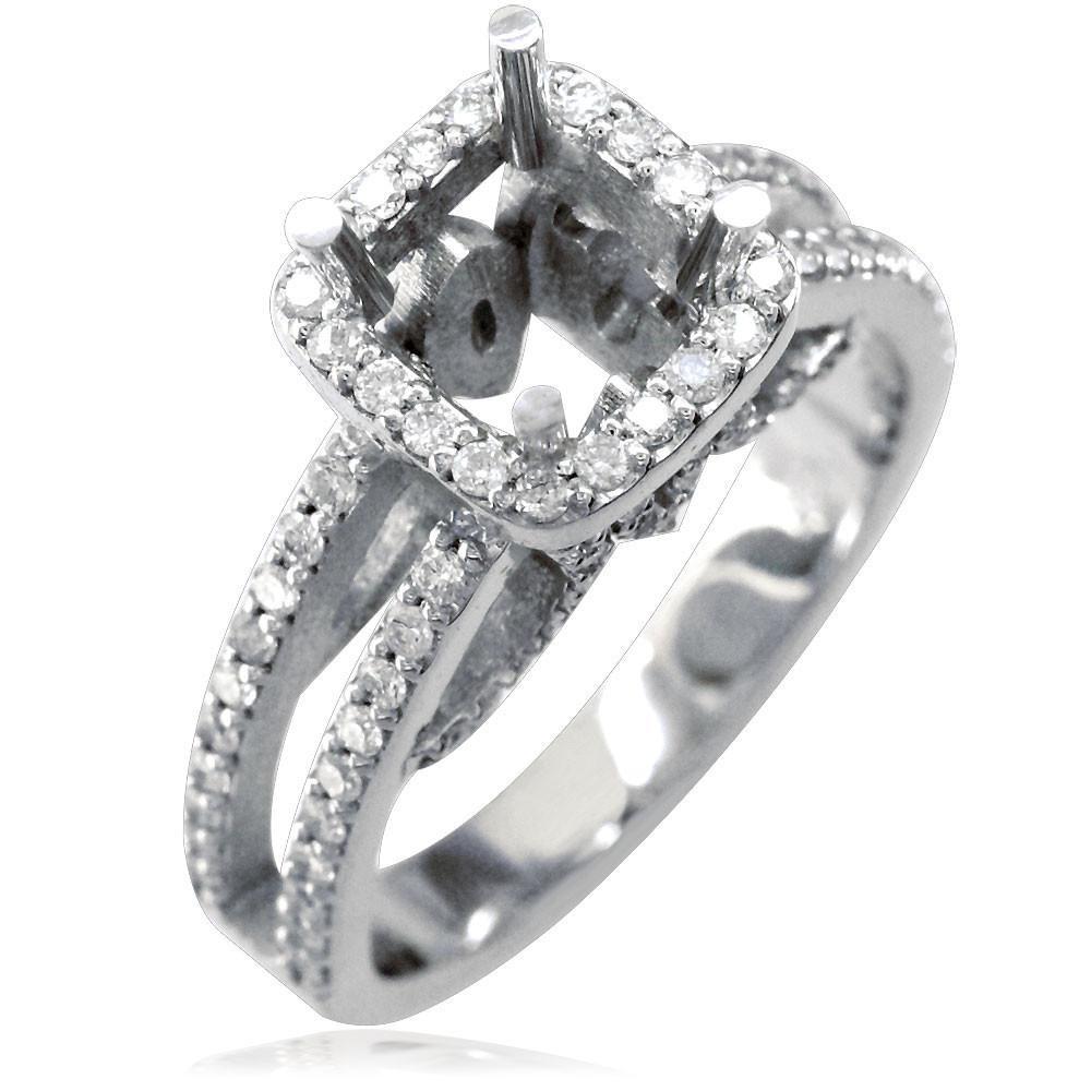 Diamond Halo Engagement Ring Setting, 1.00CT in 14K Gold