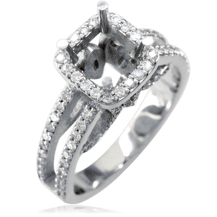 Diamond Halo Engagement Ring Setting, 1.00CT in 14K Gold