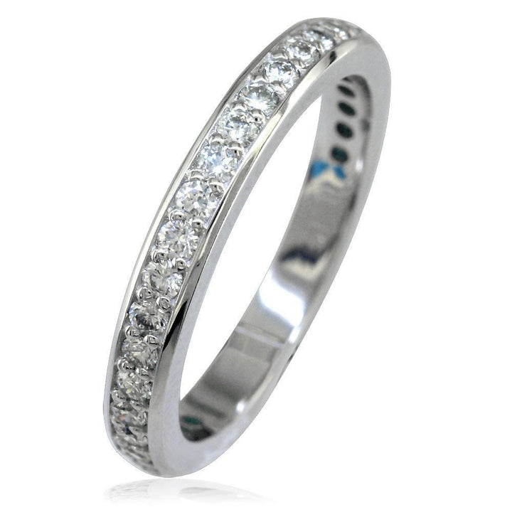 14K White Gold Diamond Wedding Band, 0.65CT