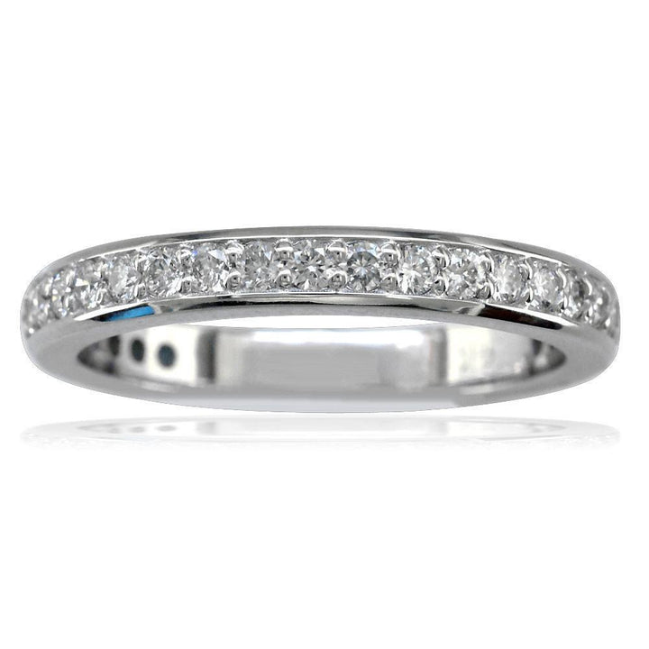 14K White Gold Diamond Wedding Band, 0.65CT