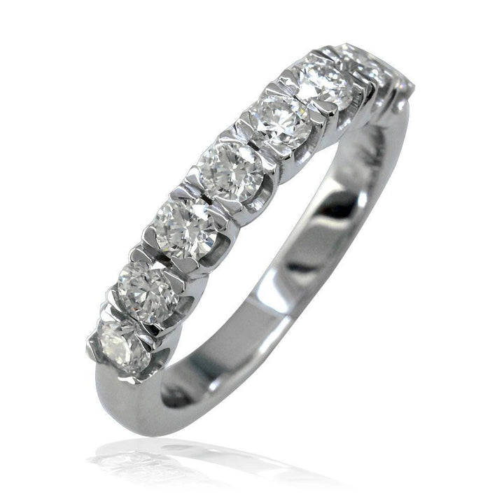 14K White Gold Diamond Wedding Ring, 0.96CT