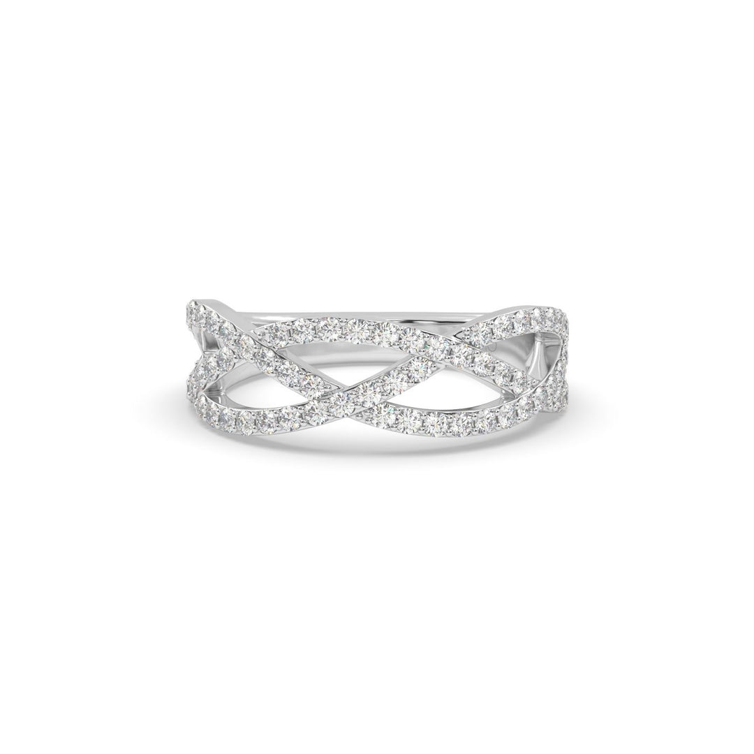 Diamond Weave Ring in 14K White Gold, view 2
