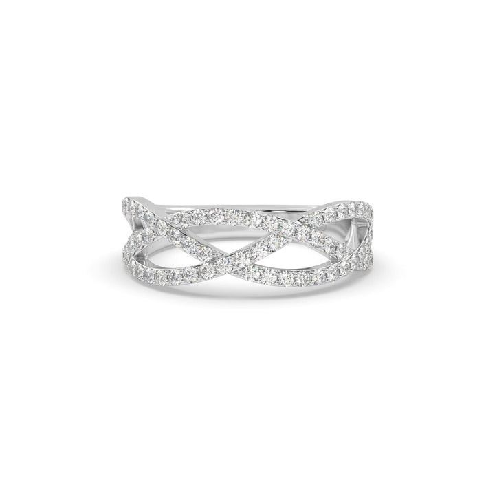 Diamond Weave Ring in 14K White Gold, view 2