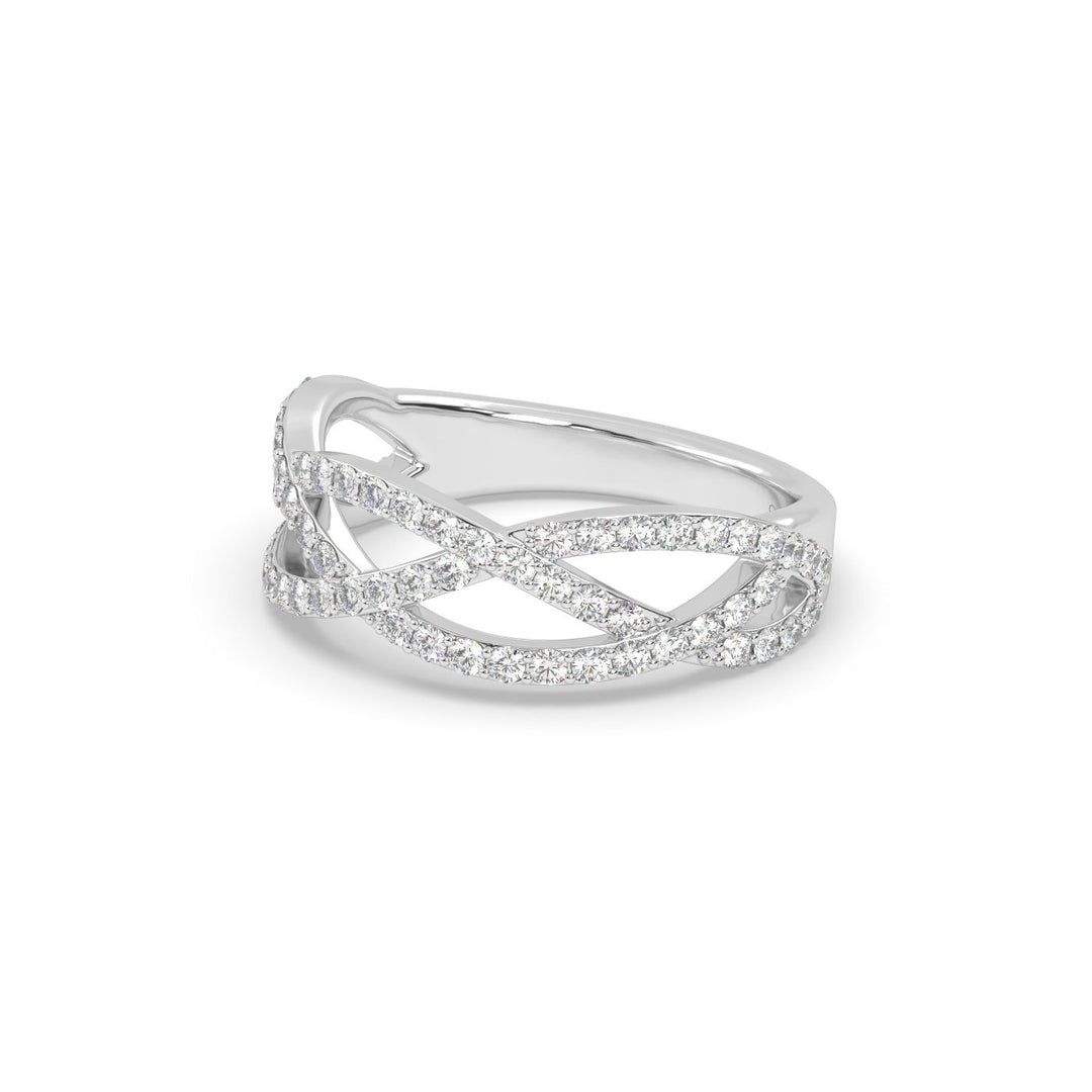 Diamond Weave Ring in 14K White Gold, view 4