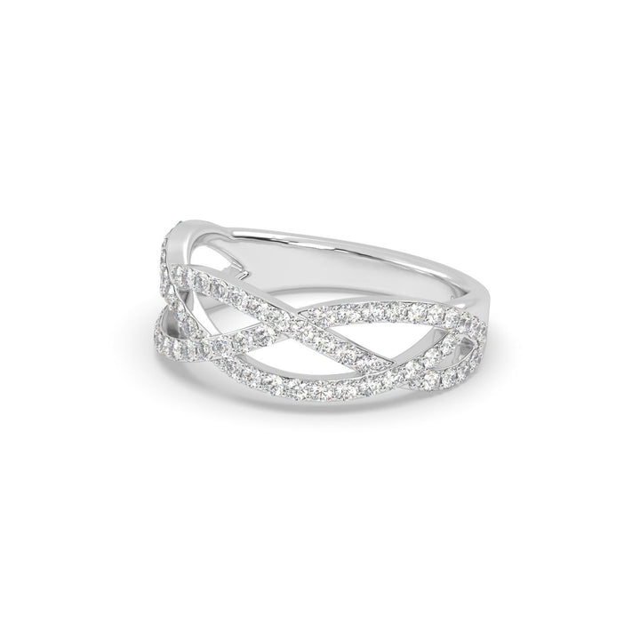 Diamond Weave Ring in 14K White Gold, view 4