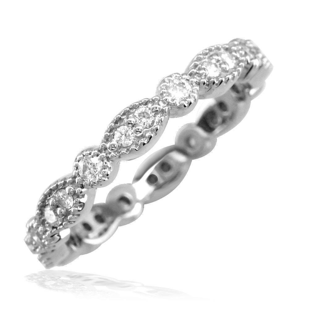 Round Diamonds Vintage Style Band, 0.36CT, 2.8mm in 14k White Gold