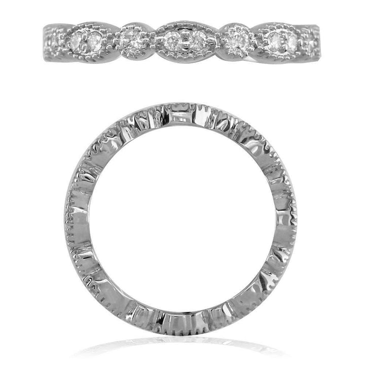 Round Diamonds Vintage Style Band, 0.36CT, 2.8mm in 14k White Gold