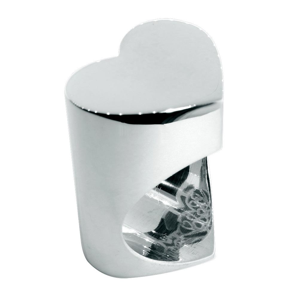 Large Tall Heart Ring in Sterling Silver