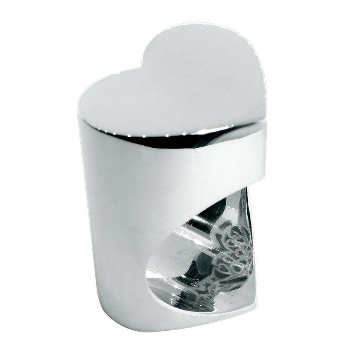 Large Tall Heart Ring in Sterling Silver