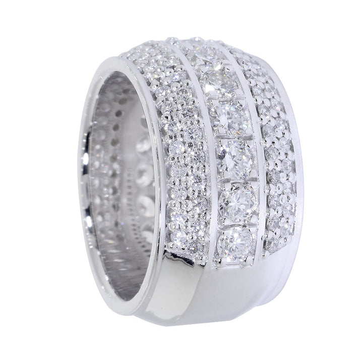 Diamond Band, 5 Rows, 3.85CT in 14K White Gold