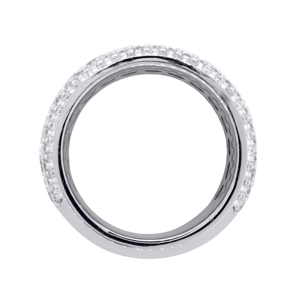 Diamond Band, 5 Rows, 3.85CT in 14K White Gold