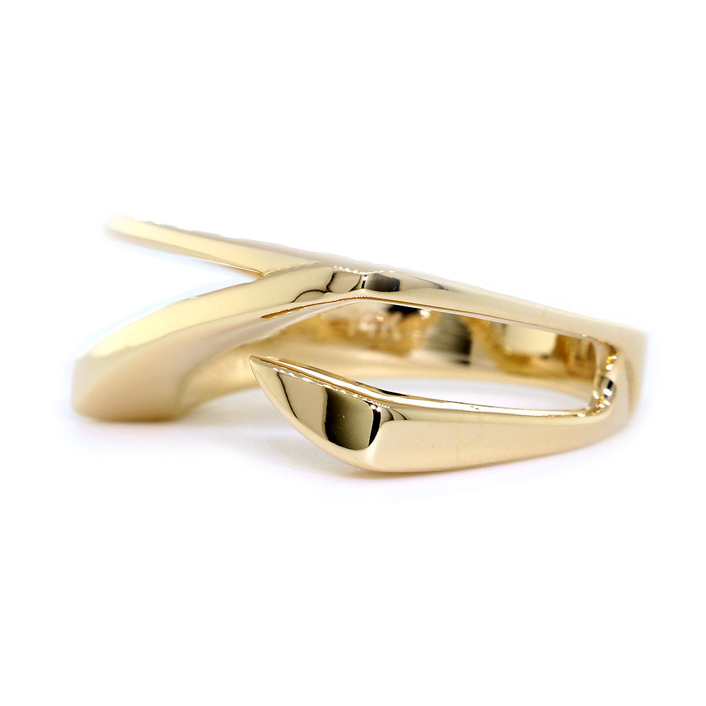 Open Contemporary Design Ring, 9mm Wide in 14K Yellow Gold