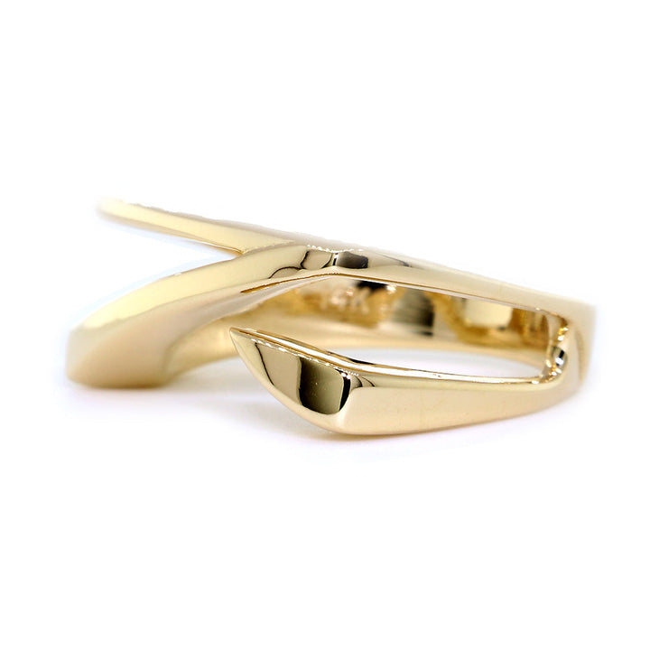 Open Contemporary Design Ring, 9mm Wide in 14K Yellow Gold