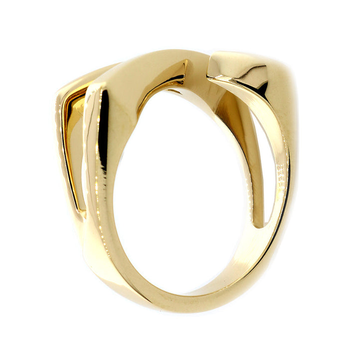 Open Contemporary Design Ring, 9mm Wide in 14K Yellow Gold