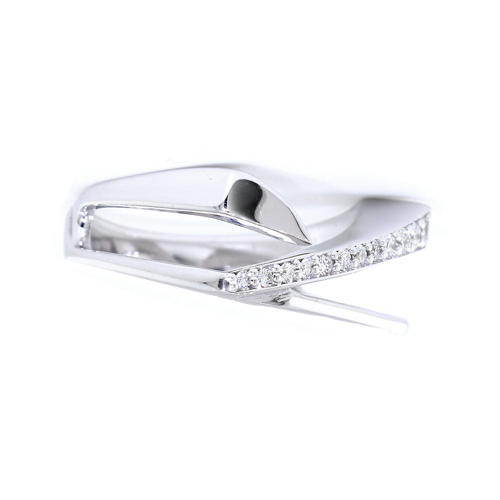 Open Contemporary Design Diamond Ring, 9mm Wide, 0.15CT in 14K White Gold
