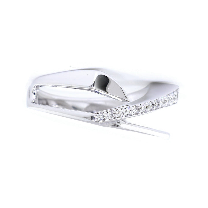Open Contemporary Design Diamond Ring, 9mm Wide, 0.15CT in 14K White Gold