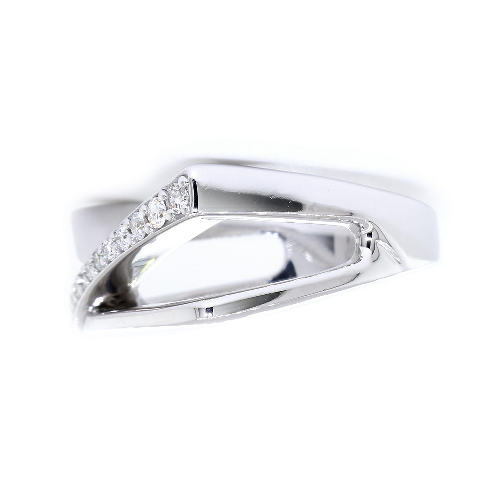 Open Contemporary Design Diamond Ring, 9mm Wide, 0.15CT in 14K White Gold