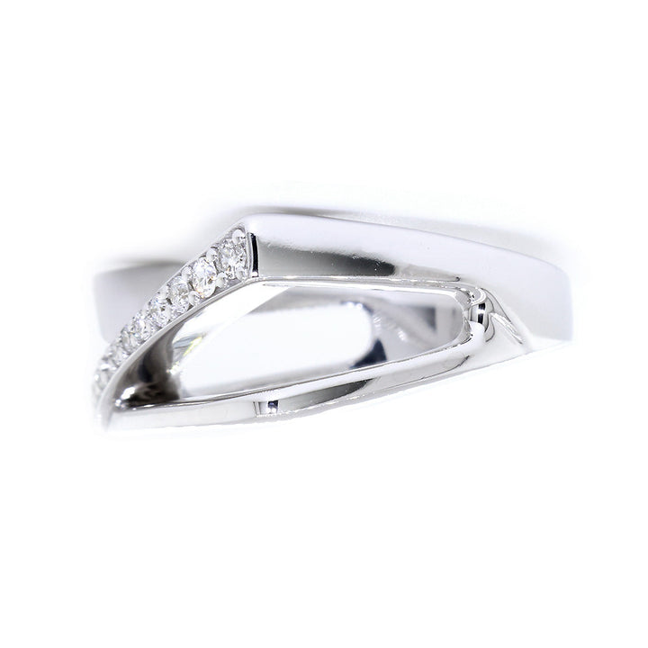 Open Contemporary Design Diamond Ring, 9mm Wide, 0.15CT in 14K White Gold