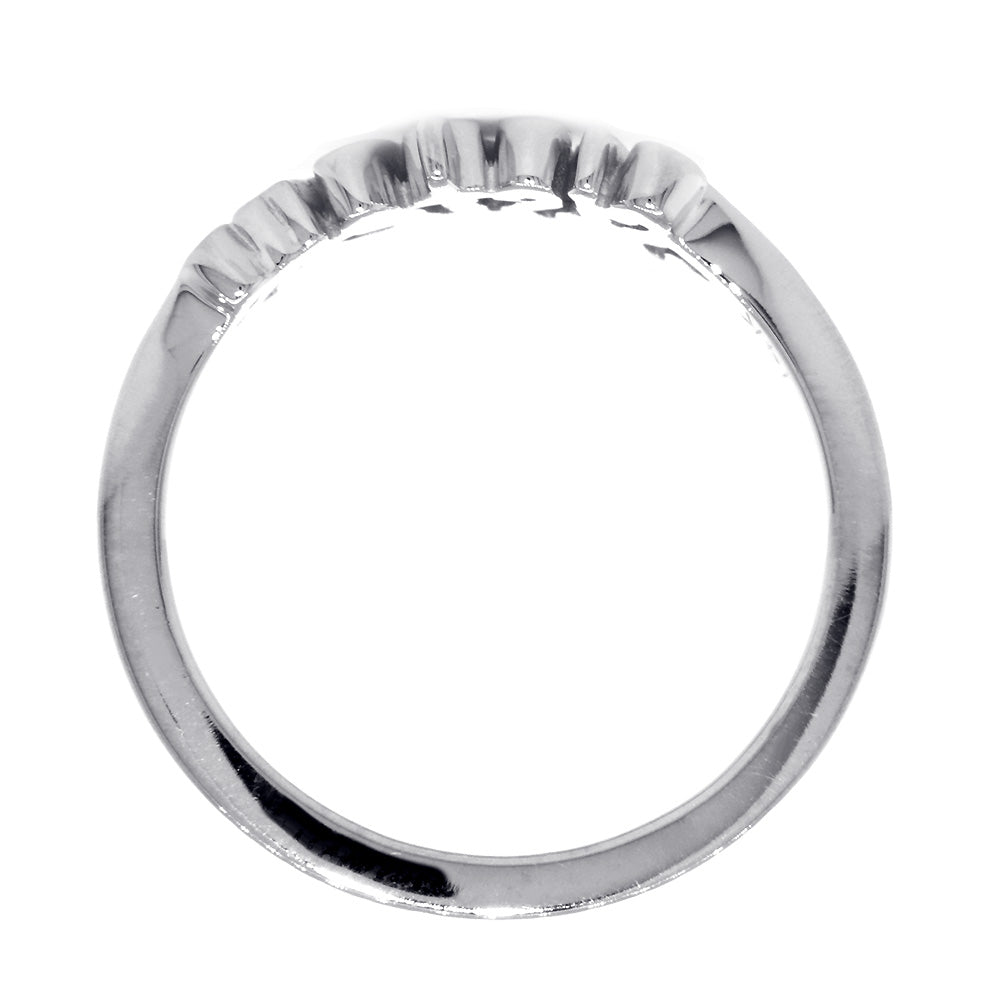 Handwriting Script Sisters Ring in 14K White Gold