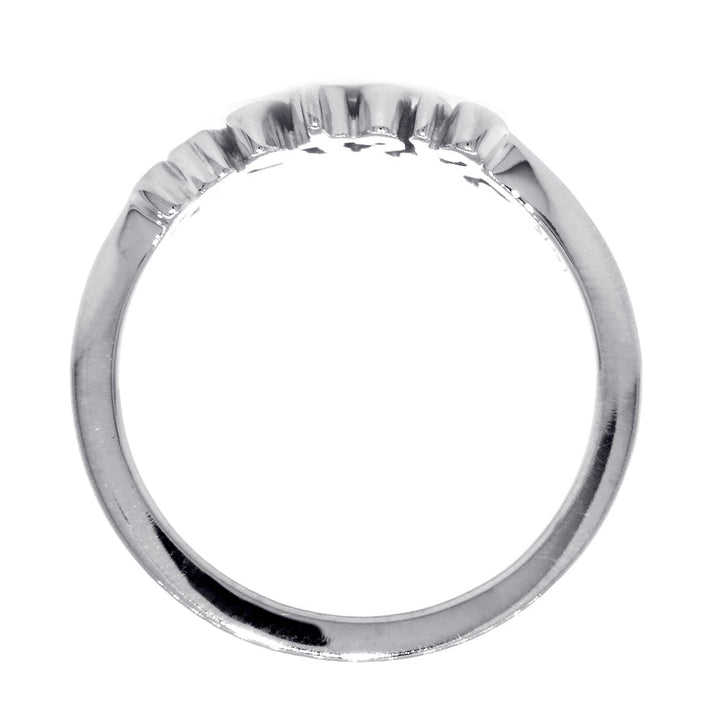 Handwriting Script Sisters Ring in 14K White Gold