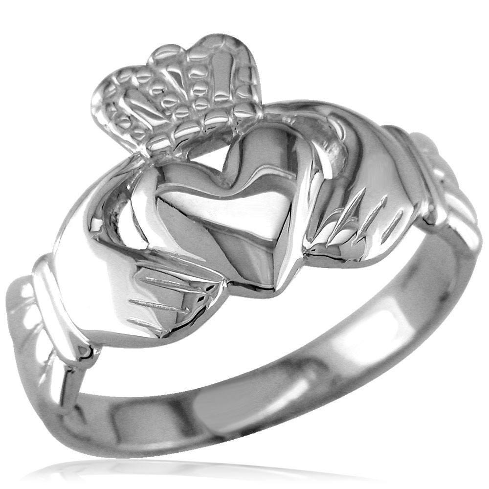 Claddagh Ring in 14k White Gold