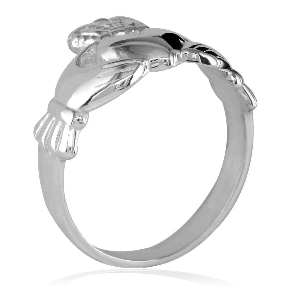 Claddagh Ring in 14k White Gold