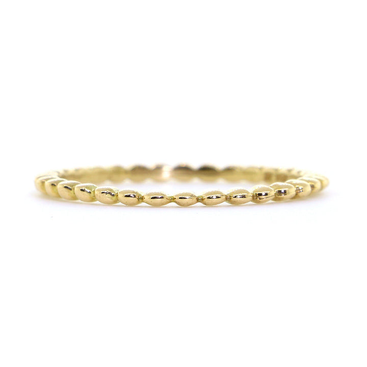 Stackable Beaded Ring, 1.25mm in 14K Yellow Gold