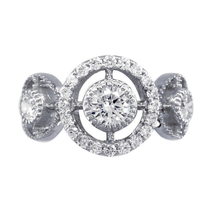 Diamond Triple Halo Ring in 14k White Gold