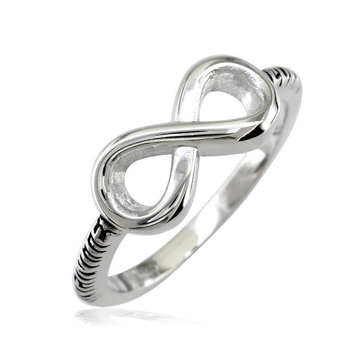 Infinite Love Flowing Infinity Ring in Sterling Silver