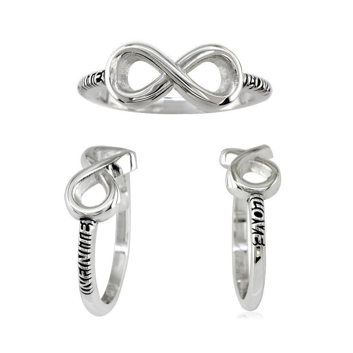 Infinite Love Flowing Infinity Ring in Sterling Silver