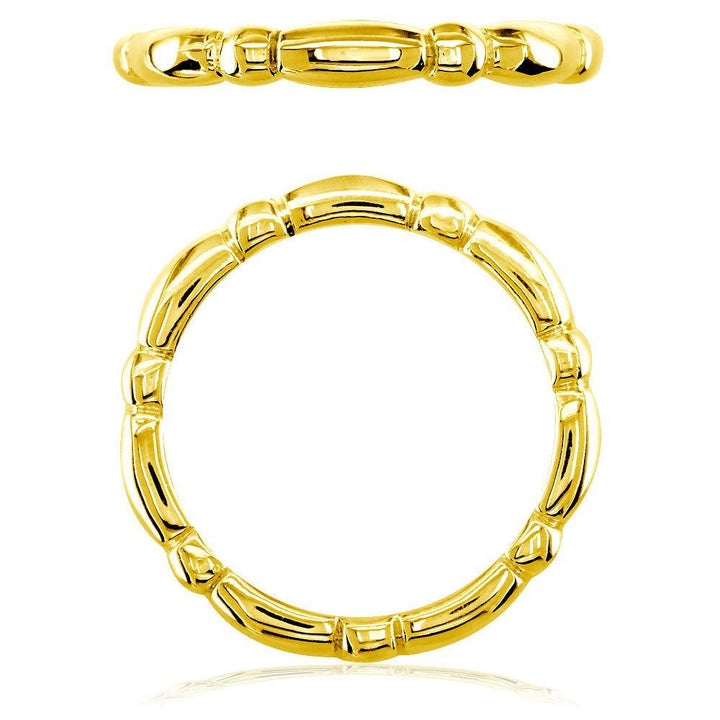Stackable Bead and Barrel Eternity Band, 3mm in 14k Yellow Gold