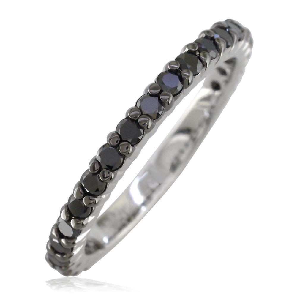 Black Diamond Band, 0.70CT in 14k White Gold