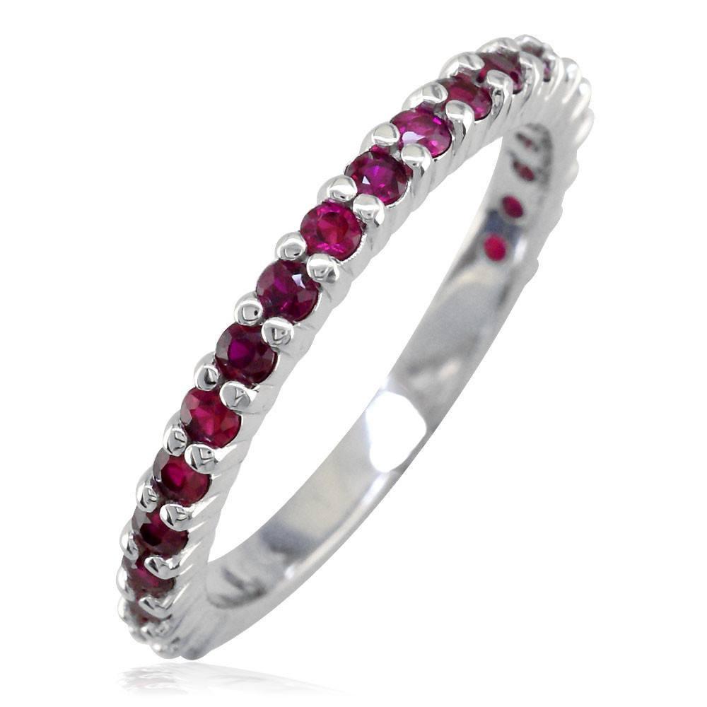 Ruby Band, 0.70CT in 14k White Gold