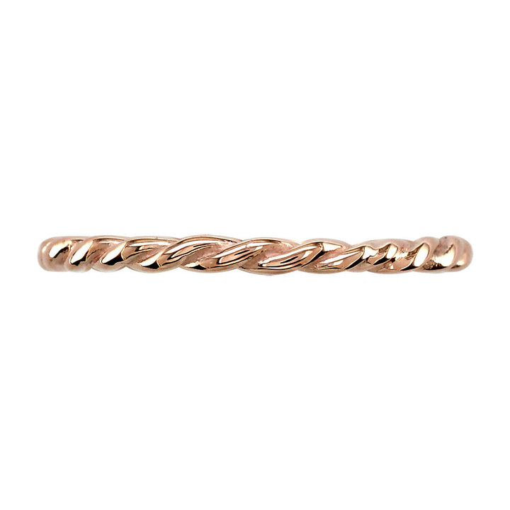 Stackable Rope Ring, 1.8mm in 14k Pink, Rose Gold - Size 7.5 to 13.5