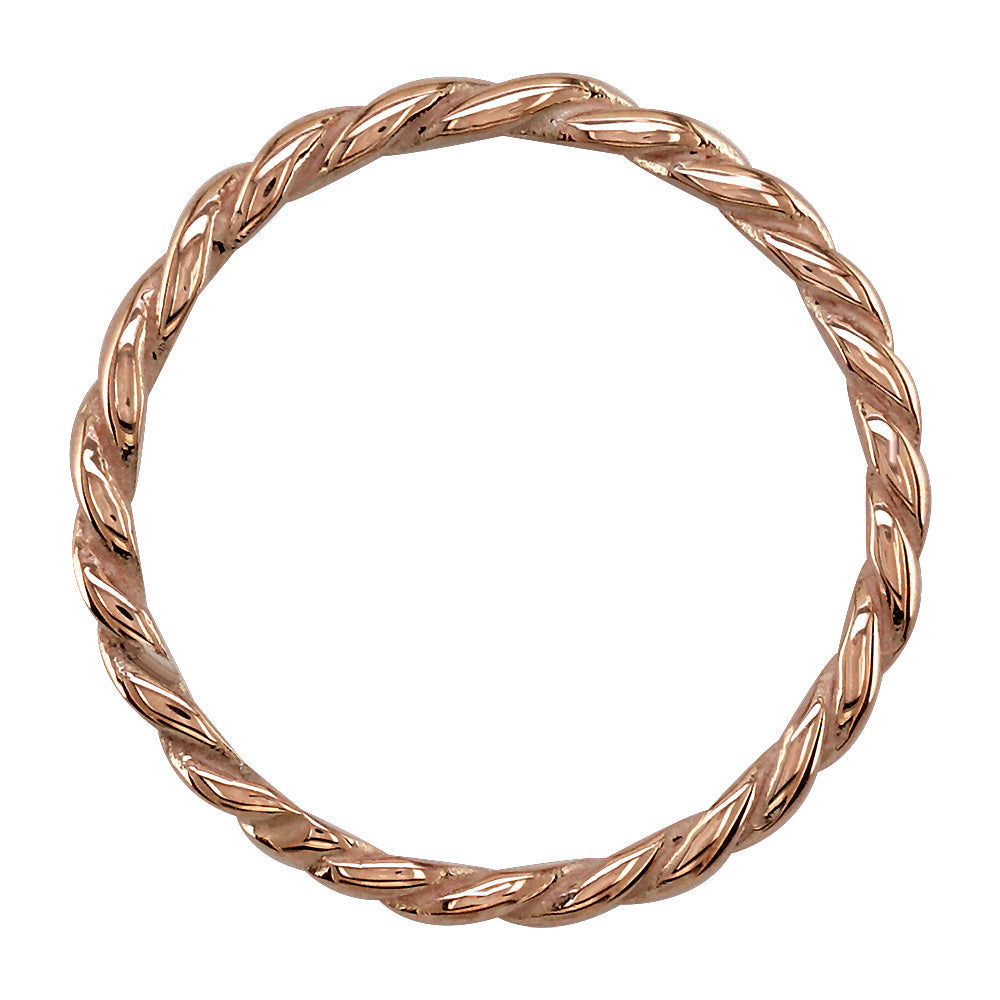 Stackable Rope Ring, 1.8mm in 14k Pink, Rose Gold - Size 3.5 to 7