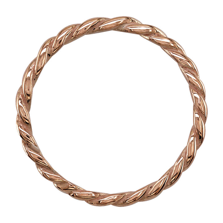 Stackable Rope Ring, 1.8mm in 14k Pink, Rose Gold - Size 3.5 to 7