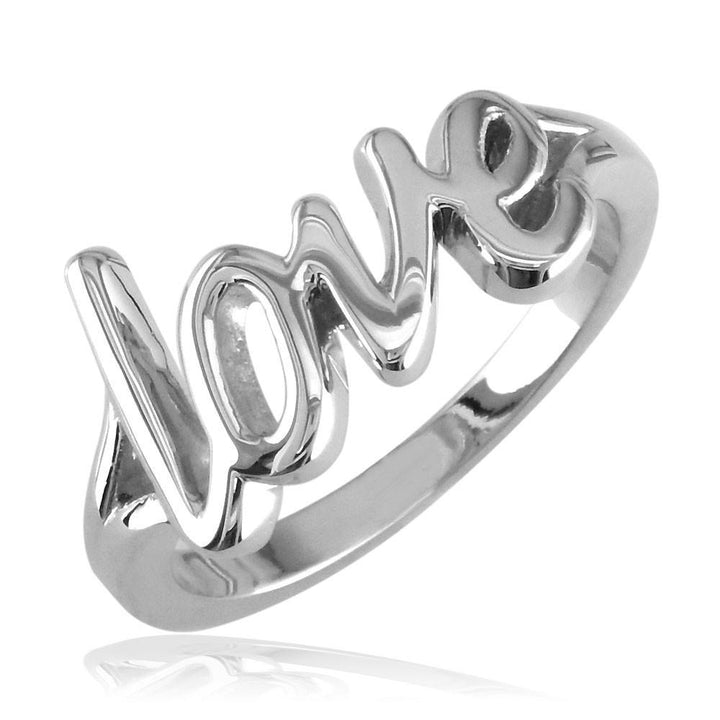 Script Love Ring in Sterling Silver