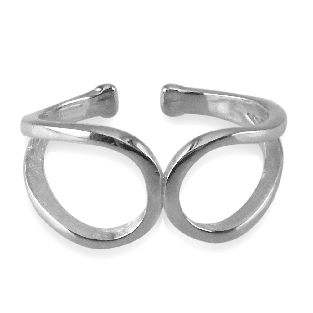 Loop Ring, Expandable Size in 14k White Gold