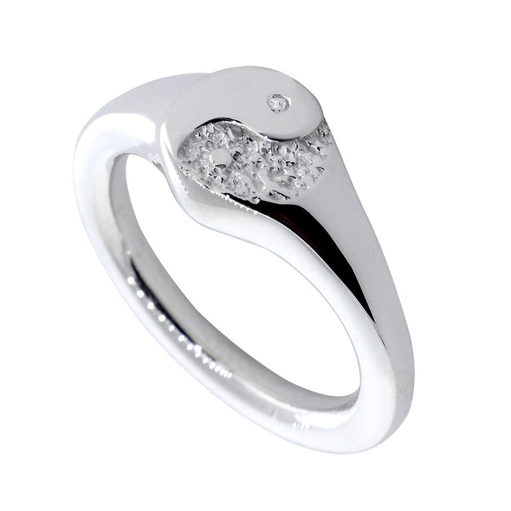 Yin Yang Ring, 8mm in Sterling Silver