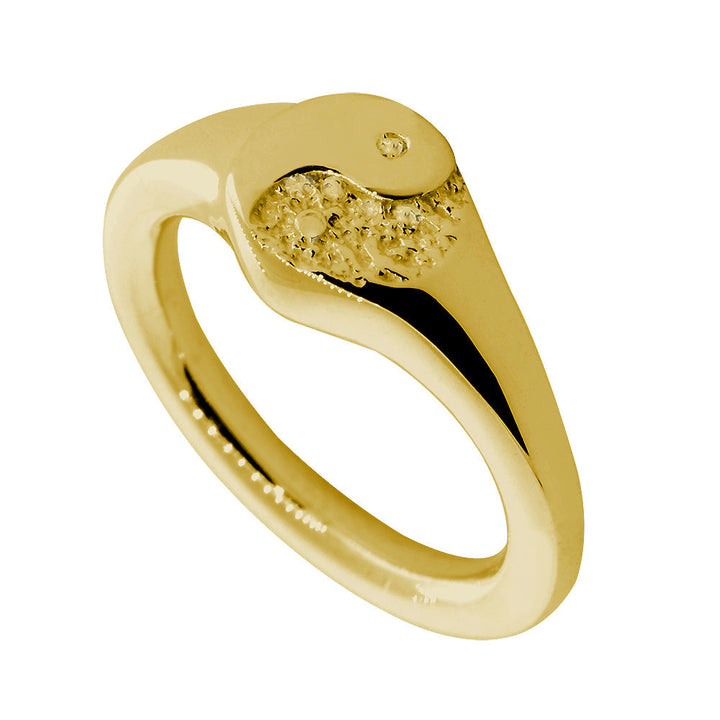 Yin Yang Ring, 8mm in 14k Yellow Gold