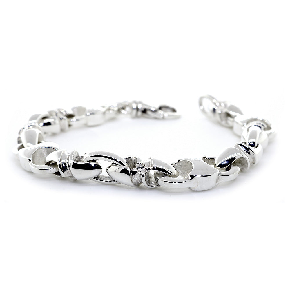 Mens Hardcore Metal Links Bracelet, 8.5 Inches in Sterling Silver