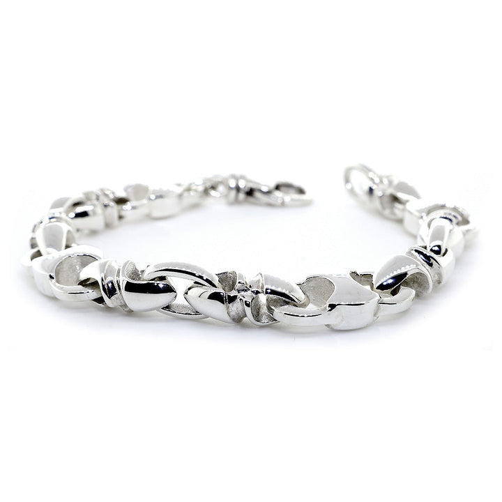 Mens Hardcore Metal Links Bracelet, 8.5 Inches in Sterling Silver
