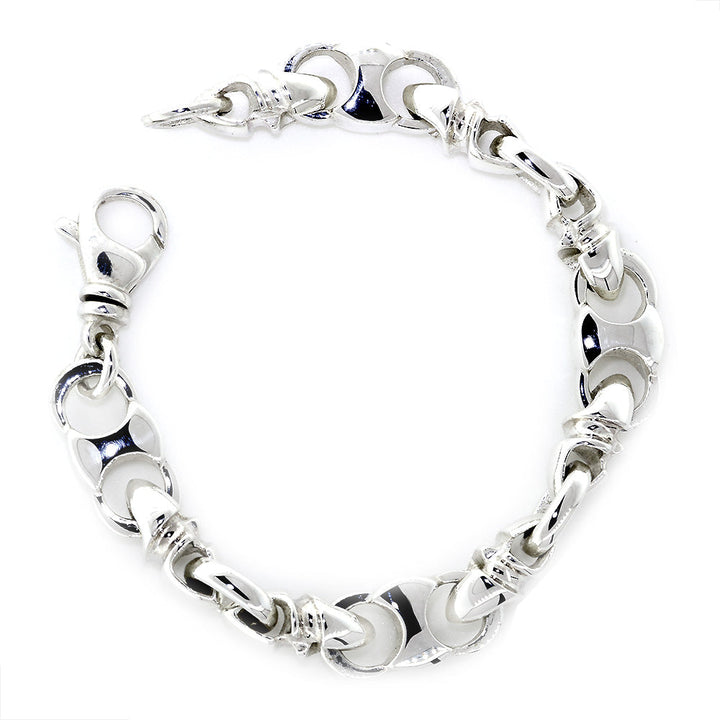 Mens Hardcore Metal Links Bracelet, 8.5 Inches in Sterling Silver