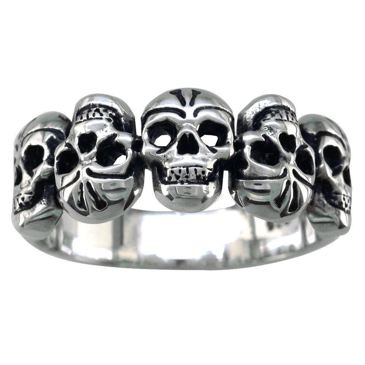 5 Skulls Band Sterling Silver