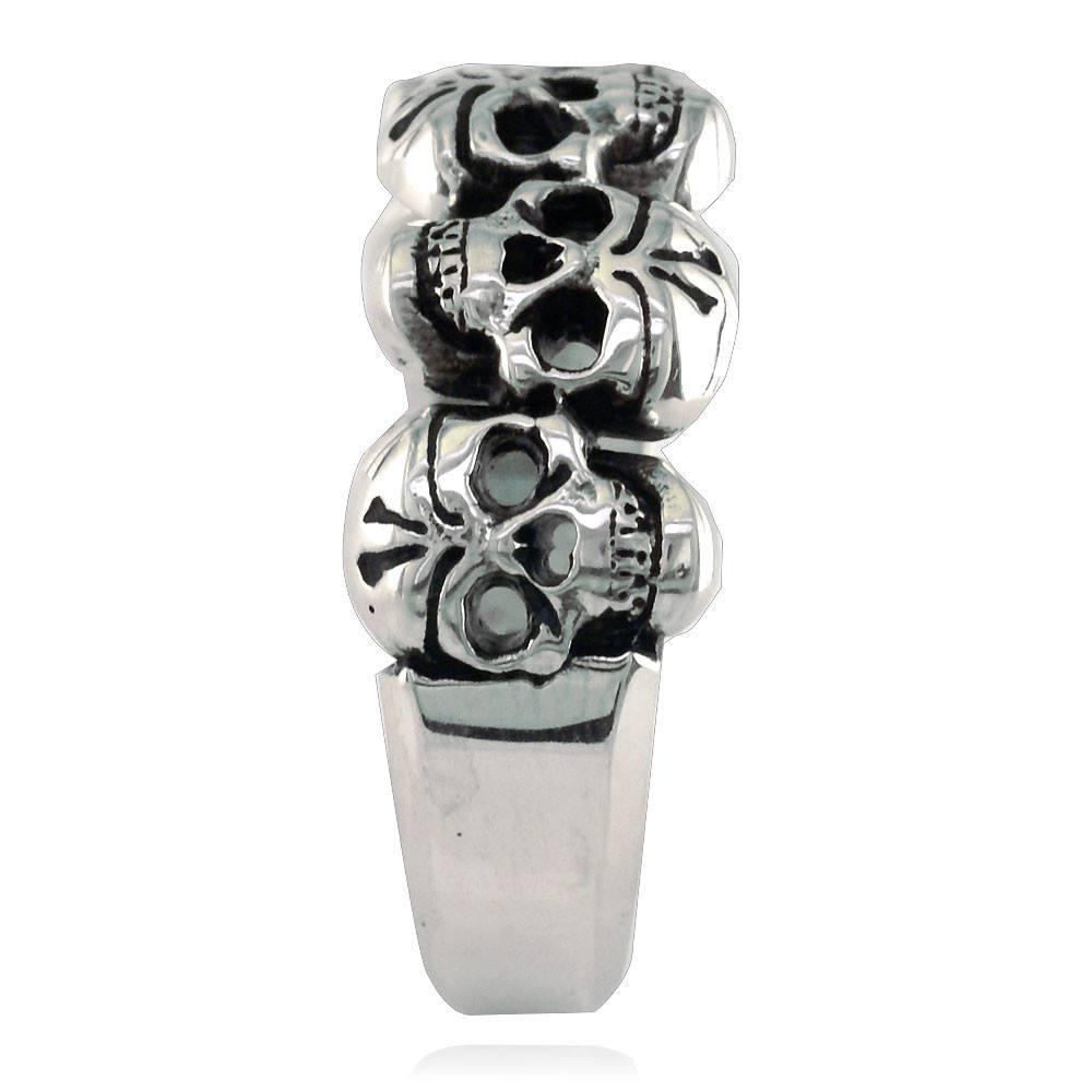 5 Skulls Band Sterling Silver