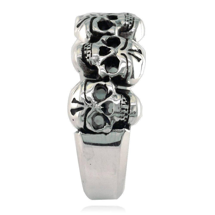 5 Skulls Band Sterling Silver